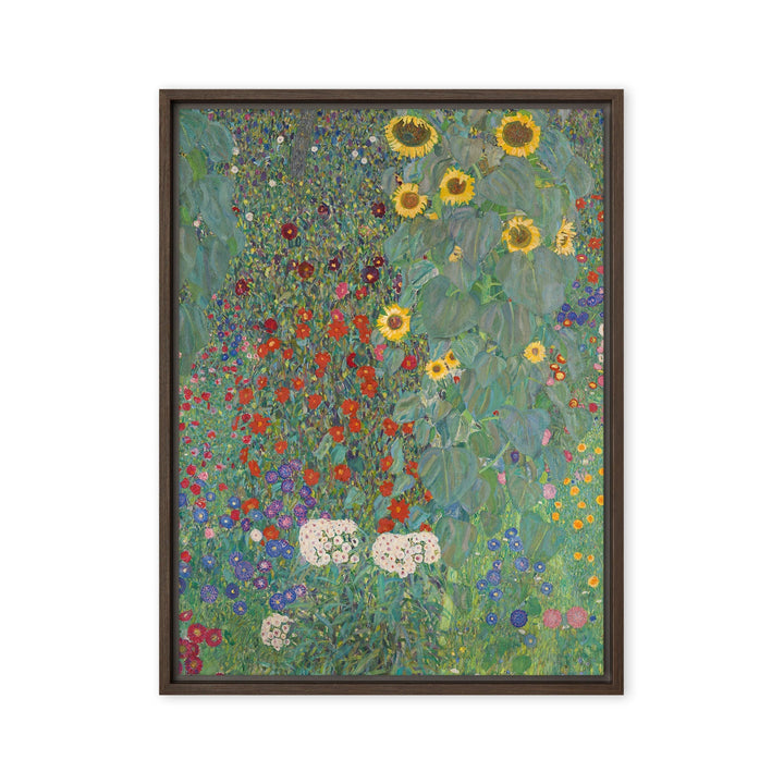 Gerahmte Leinwand - Gustav Klimt, Garten mit Sonnenblumen Braun / 46x61 cm (18″×24″) artlia