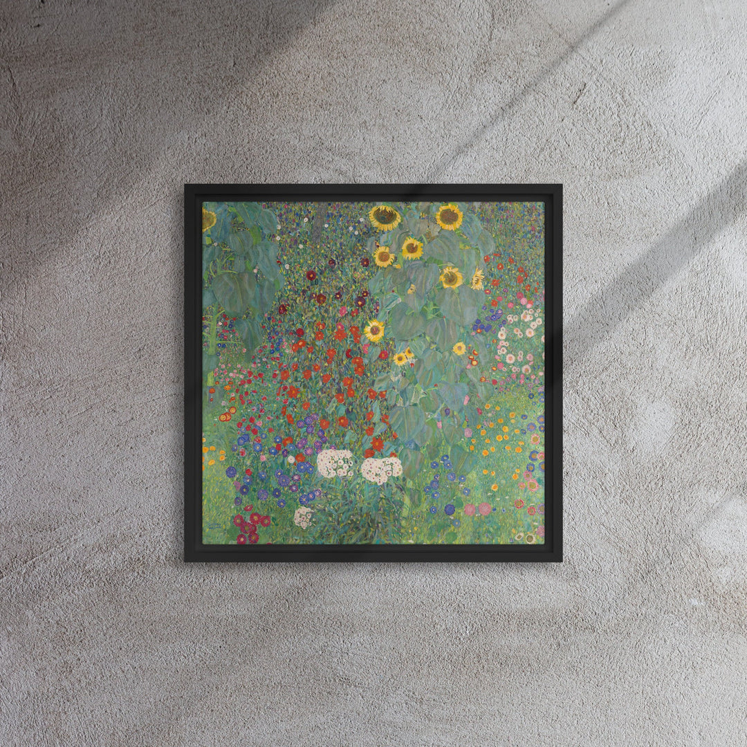 Gerahmte Leinwand - Gustav Klimt, Garten mit Sonnenblumen artlia