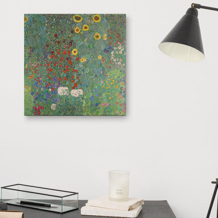 Gerahmte Leinwand - Gustav Klimt, Garten mit Sonnenblumen artlia