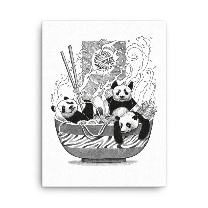 Gerahmte Leinwand - Panda Ramen 30x41 cm (12″×16″) / ohne Rahmen artlia