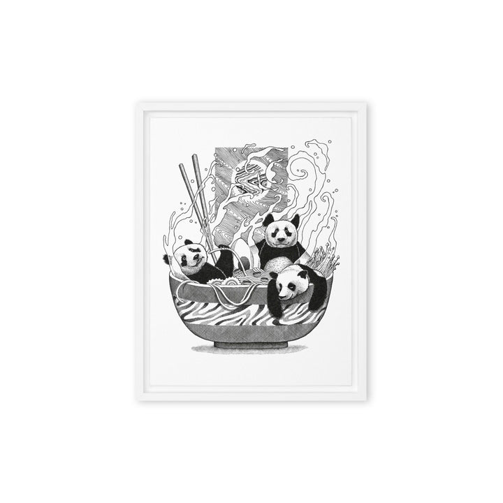 Gerahmte Leinwand - Panda Ramen 30x41 cm (12″×16″) / Weiß artlia