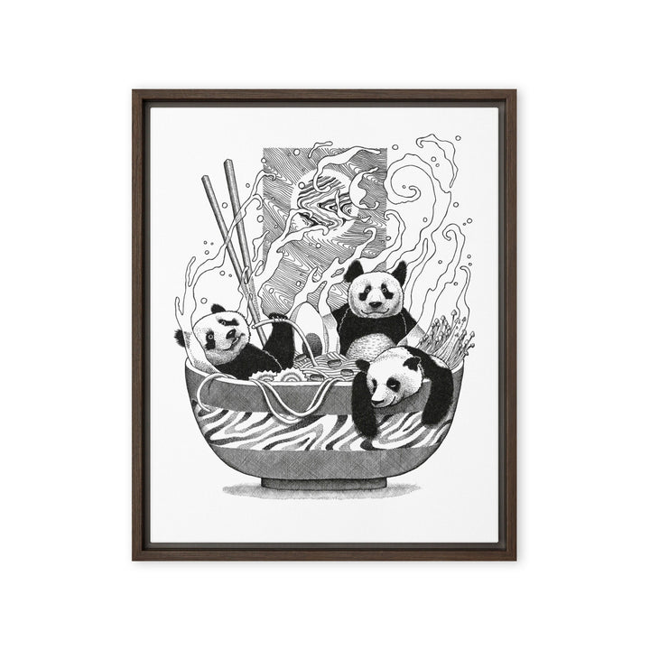 Gerahmte Leinwand - Panda Ramen 41x51 cm (16″×20″) / Braun artlia