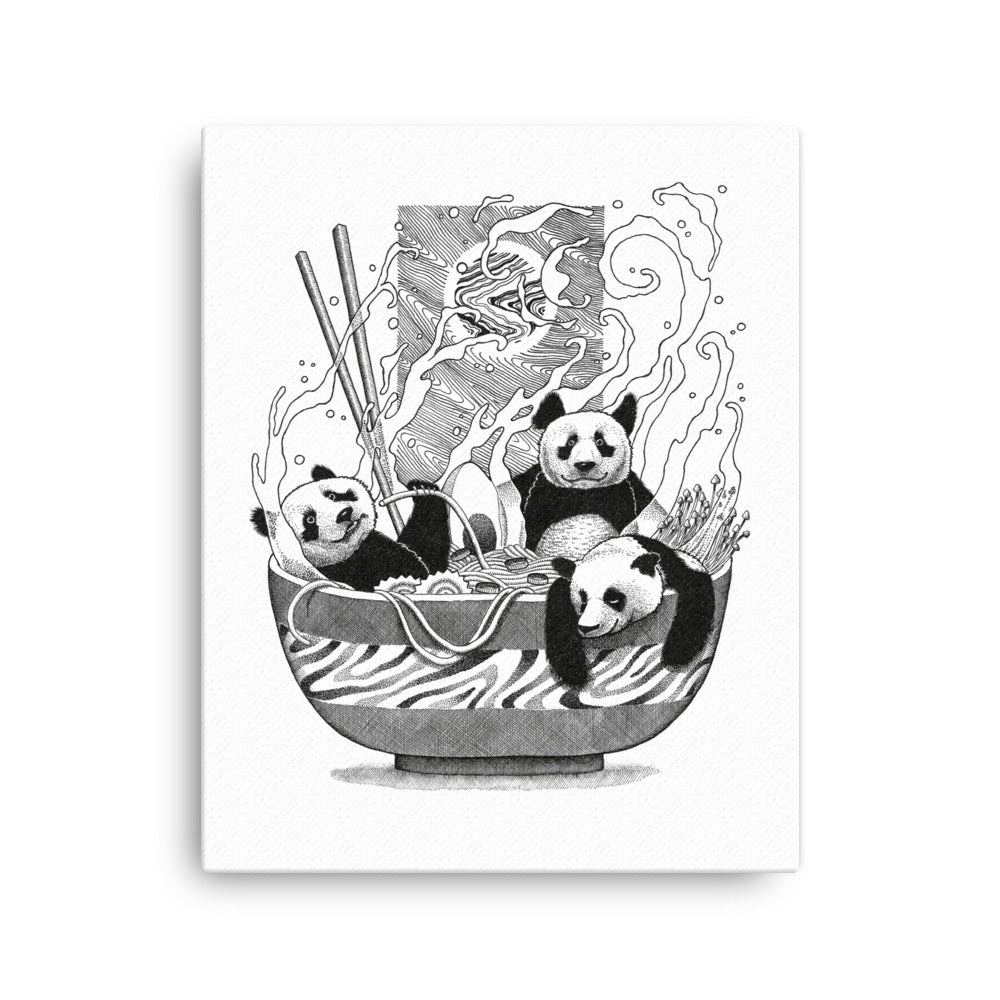 Gerahmte Leinwand - Panda Ramen 41x51 cm (16″×20″) / ohne Rahmen artlia