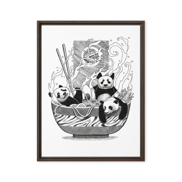 Gerahmte Leinwand - Panda Ramen 46x61 cm (18″×24″) / Braun artlia