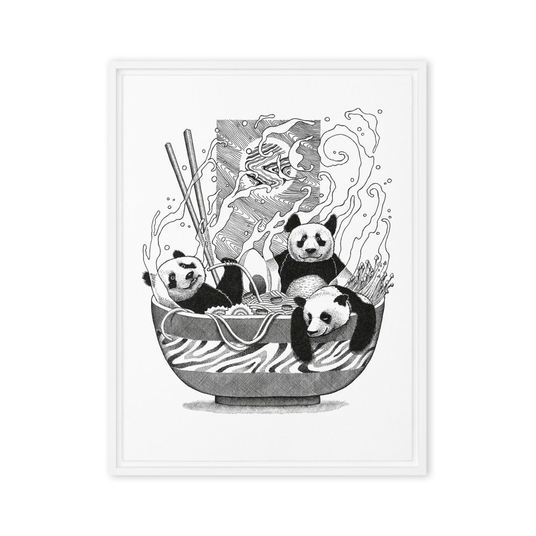 Gerahmte Leinwand - Panda Ramen 46x61 cm (18″×24″) / Weiß artlia