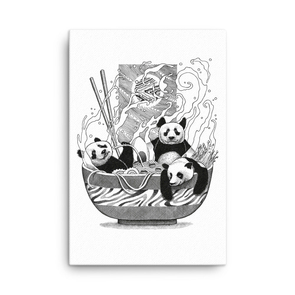 Gerahmte Leinwand - Panda Ramen 61x91 cm (24″×36″) / ohne Rahmen artlia