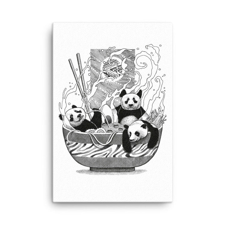 Gerahmte Leinwand - Panda Ramen 61x91 cm (24″×36″) / ohne Rahmen artlia