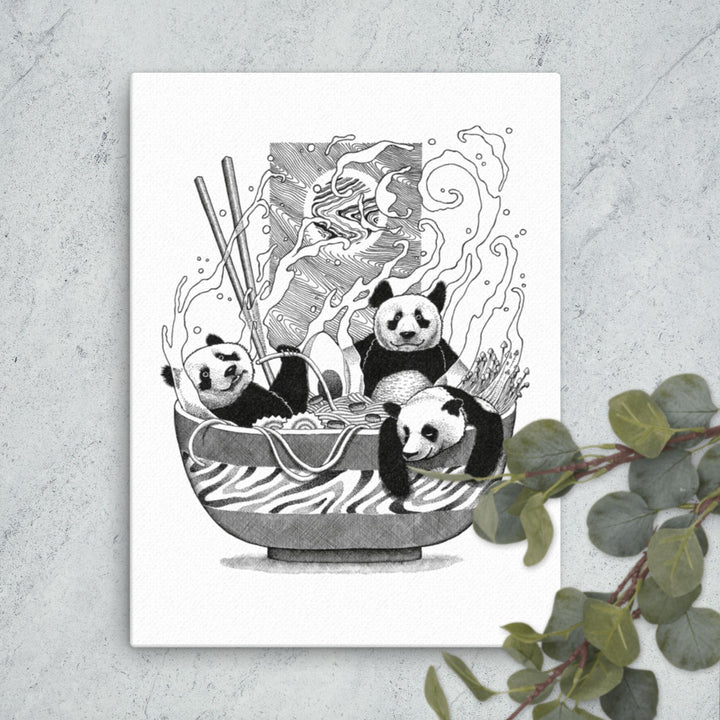 Gerahmte Leinwand - Panda Ramen artlia