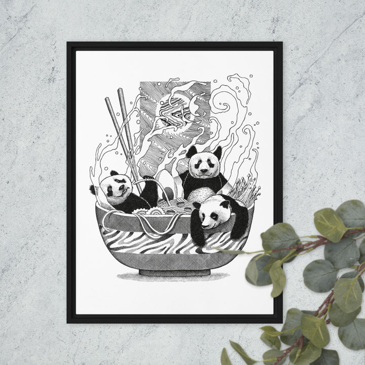 Gerahmte Leinwand - Panda Ramen artlia