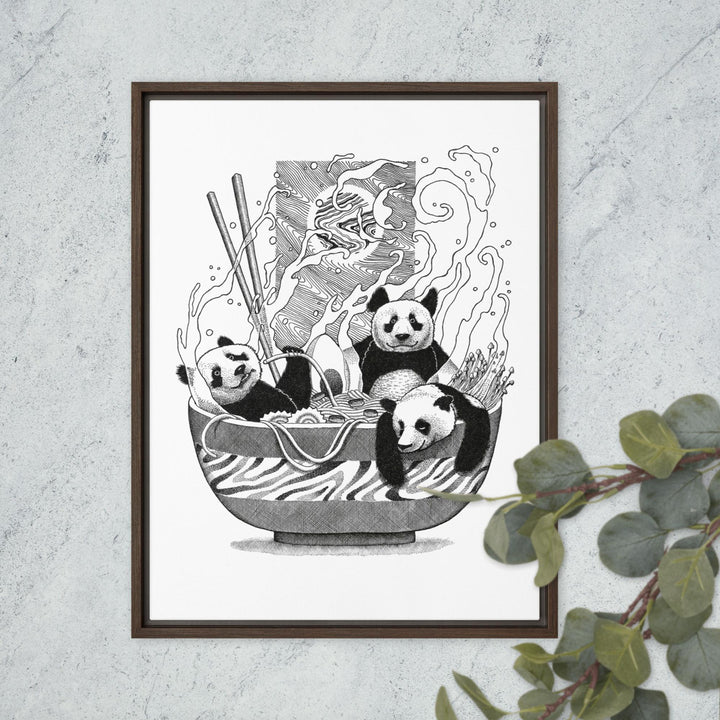 Gerahmte Leinwand - Panda Ramen artlia