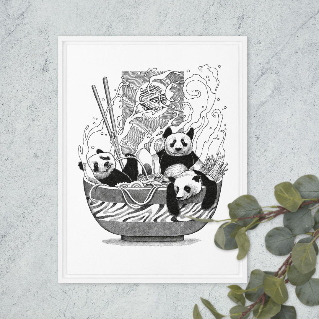Gerahmte Leinwand - Panda Ramen artlia