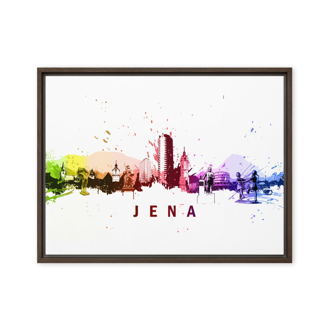 Gerahmte Leinwand - Skyline Jena Braun / 46x61 cm (18″×24″) artlia