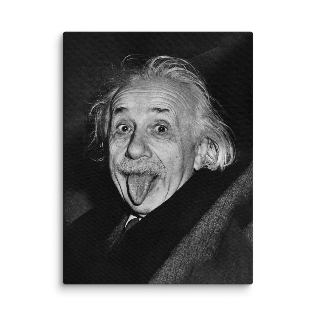Leinwand - Albert Einstein Zunge ohne Rahmen / 31x41 cm (12″×16″) artlia