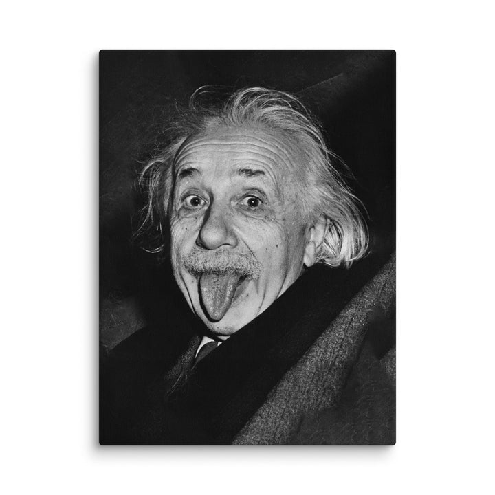 Leinwand - Albert Einstein Zunge ohne Rahmen / 31x41 cm (12″×16″) artlia
