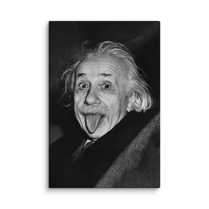 Leinwand - Albert Einstein Zunge ohne Rahmen / 61x91 cm (24″×36″) artlia