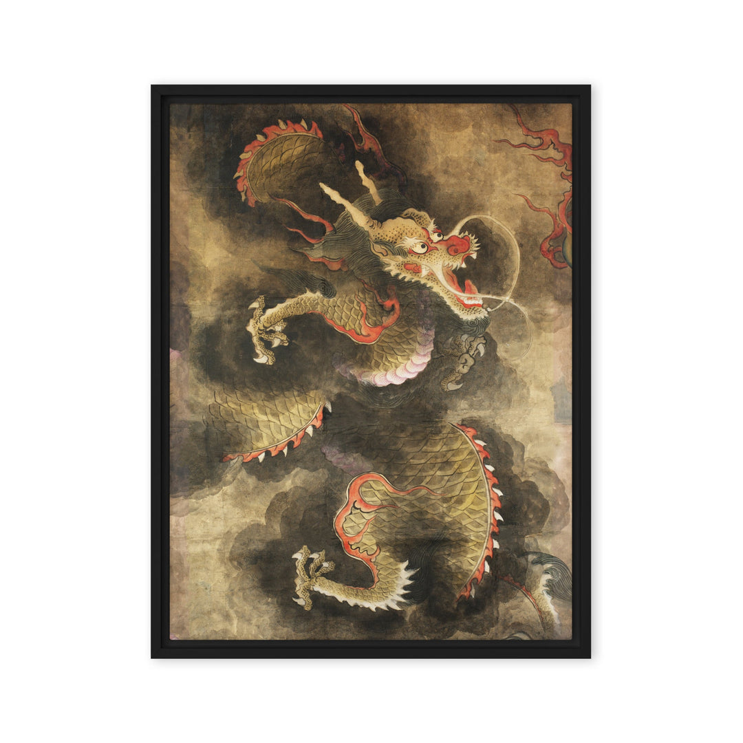 Leinwand - Der Heilige Blaue Drache Schwarz / 46x61 cm (18″×24″) artlia