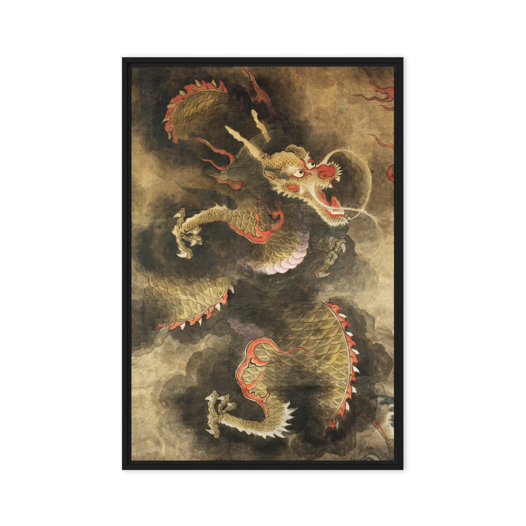 Leinwand - Der Heilige Blaue Drache Schwarz / 51x76 cm (20″×30″) artlia