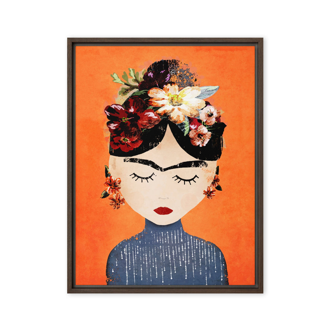Leinwand - Frida Kahlo Orange Braun / 46x61 cm (18″×24″) artlia