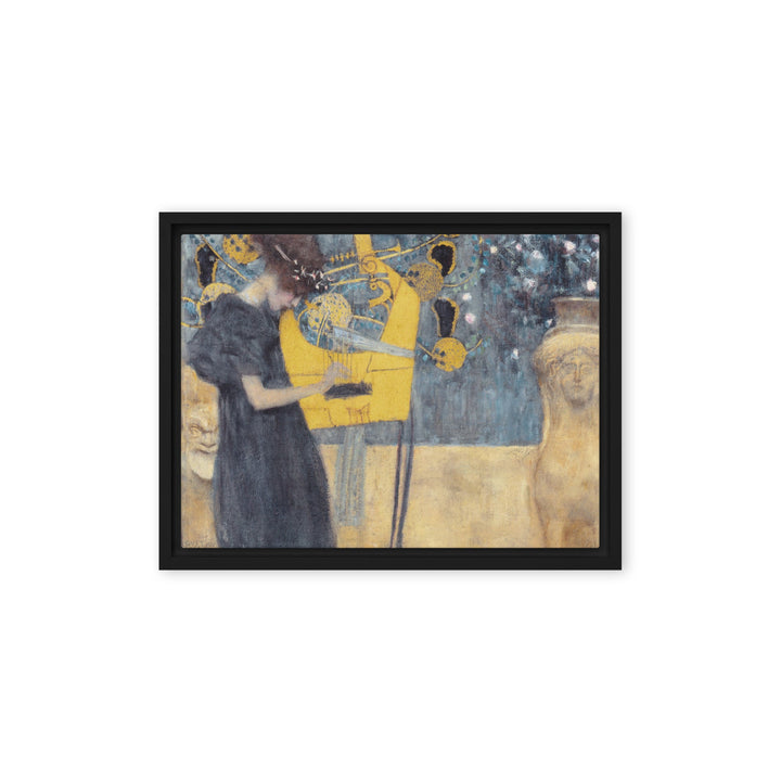 Leinwand - Gustav Klimt, Die Musik Schwarz / 31x41 cm (12″×16″) artlia