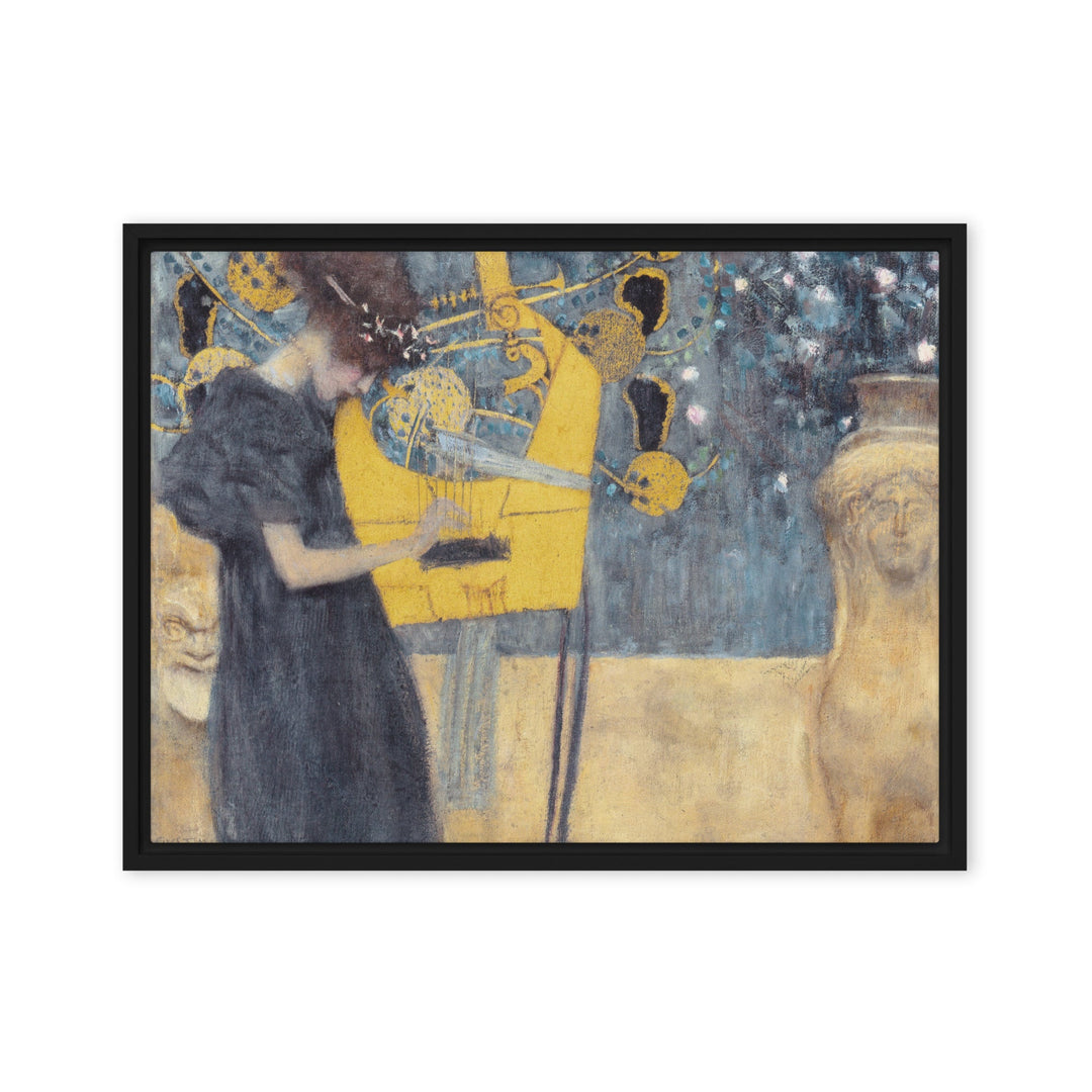 Leinwand - Gustav Klimt, Die Musik Schwarz / 46x61 cm (18″×24″) artlia