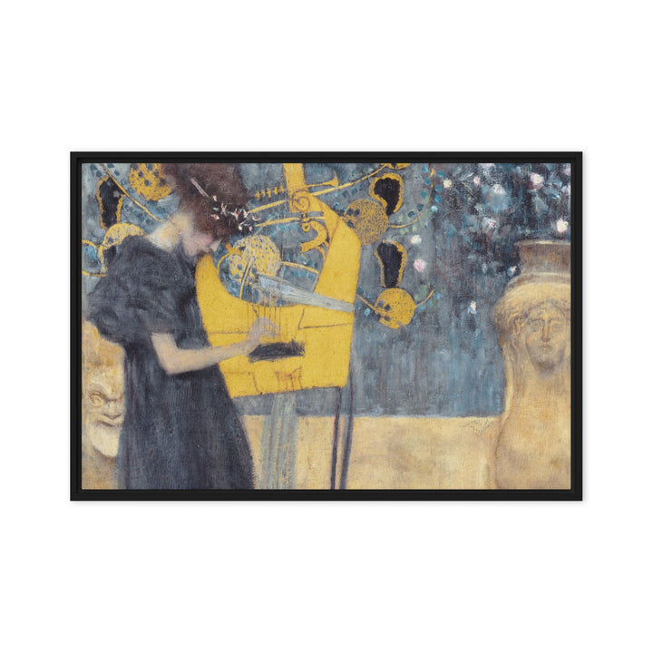 Leinwand - Gustav Klimt, Die Musik Schwarz / 61x91 cm (24″×36″) artlia