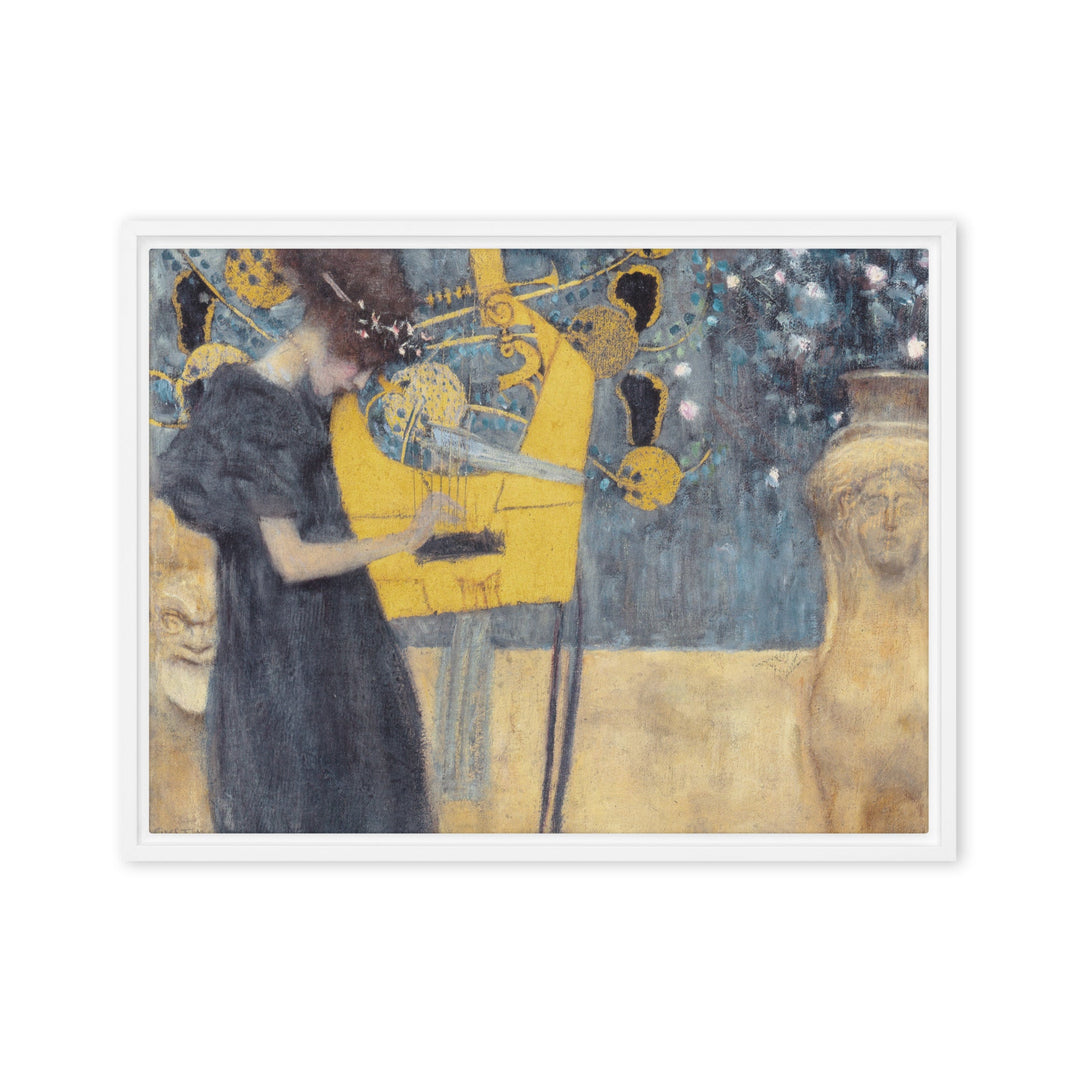 Leinwand - Gustav Klimt, Die Musik Weiß / 46x61 cm (18″×24″) artlia