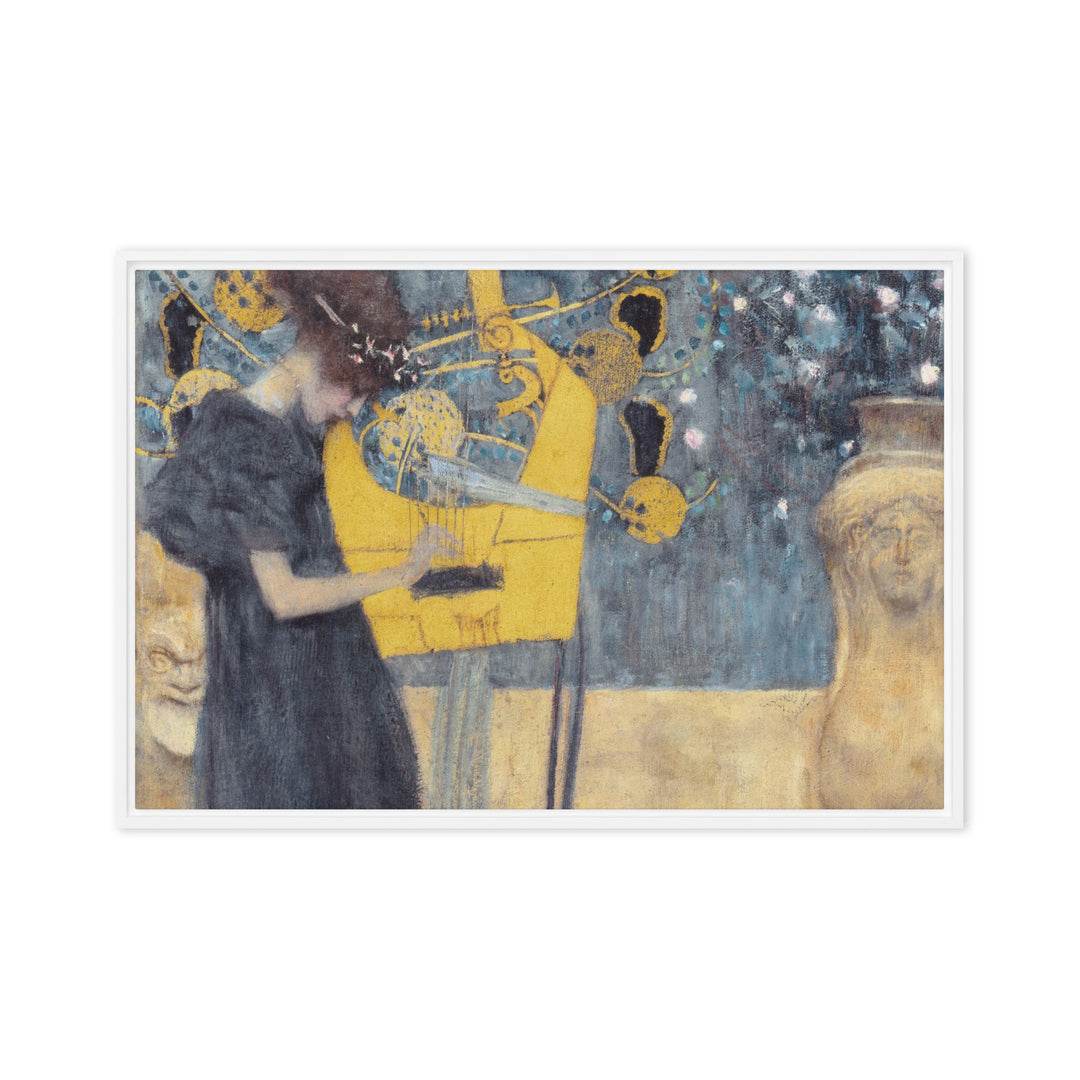 Leinwand - Gustav Klimt, Die Musik Weiß / 61x91 cm (24″×36″) artlia