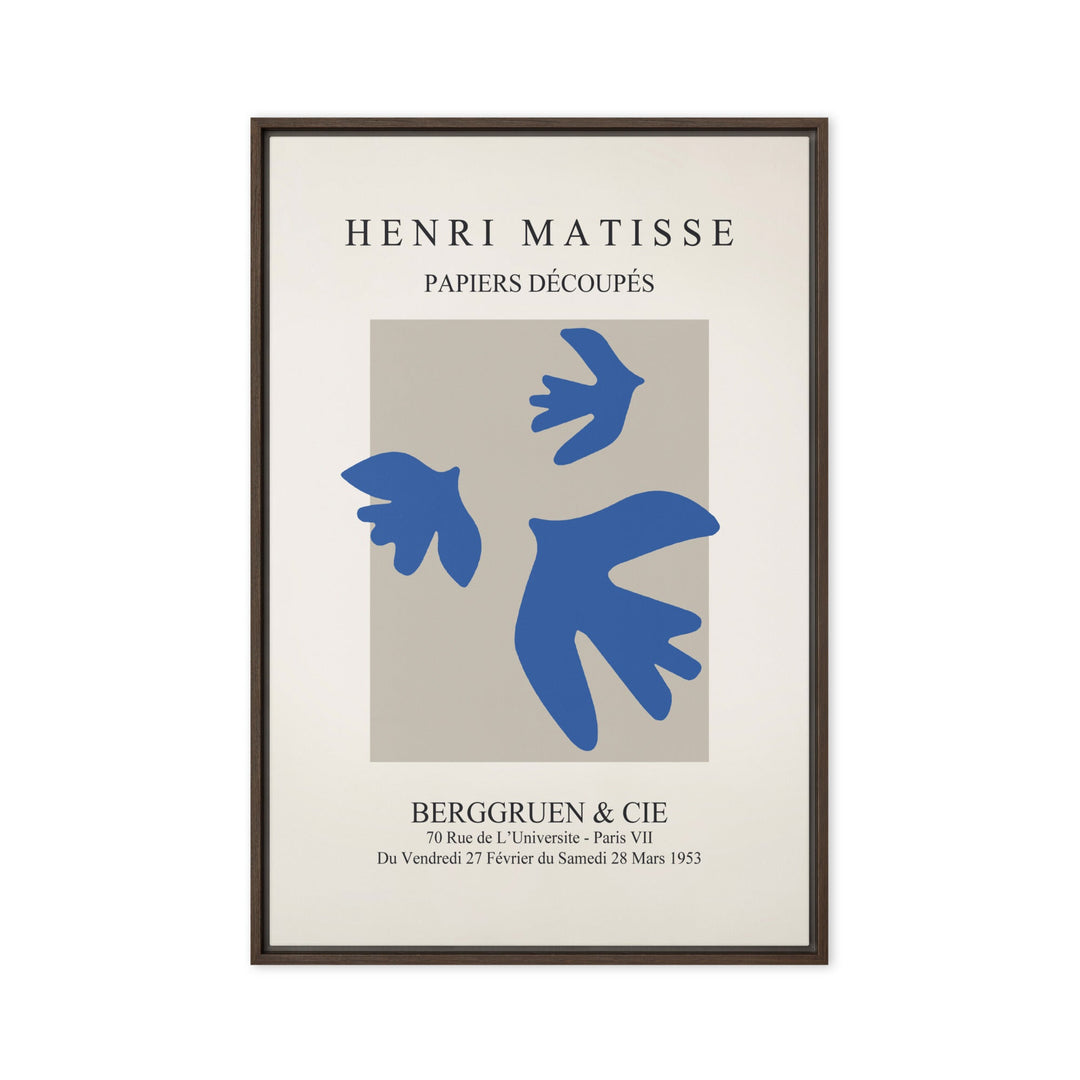 Leinwand - Henri Matisse, blaue Vögel Braun / 61x91 cm (24″×36″) artlia
