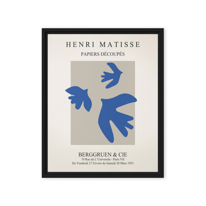 Leinwand - Henri Matisse, blaue Vögel Schwarz / 41x51 cm (16″×20″) artlia