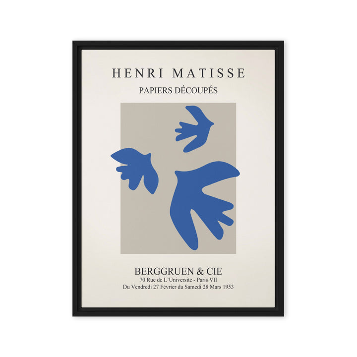 Leinwand - Henri Matisse, blaue Vögel Schwarz / 46x61 cm (18″×24″) artlia