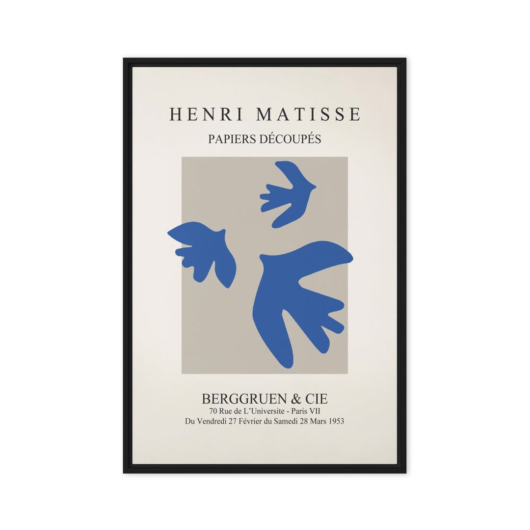 Leinwand - Henri Matisse, blaue Vögel Schwarz / 61x91 cm (24″×36″) artlia