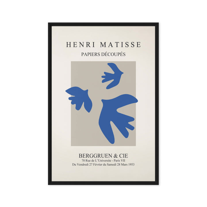 Leinwand - Henri Matisse, blaue Vögel Schwarz / 61x91 cm (24″×36″) artlia