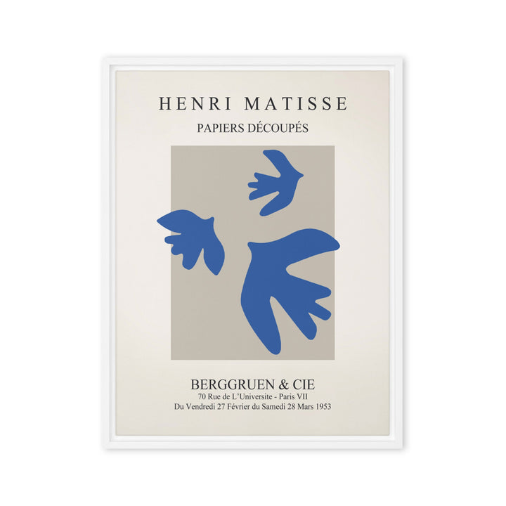 Leinwand - Henri Matisse, blaue Vögel Weiß / 46x61 cm (18″×24″) artlia