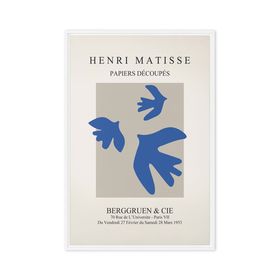 Leinwand - Henri Matisse, blaue Vögel Weiß / 61x91 cm (24″×36″) artlia