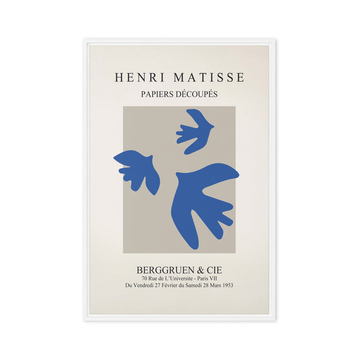 Leinwand - Henri Matisse, blaue Vögel Weiß / 61x91 cm (24″×36″) artlia