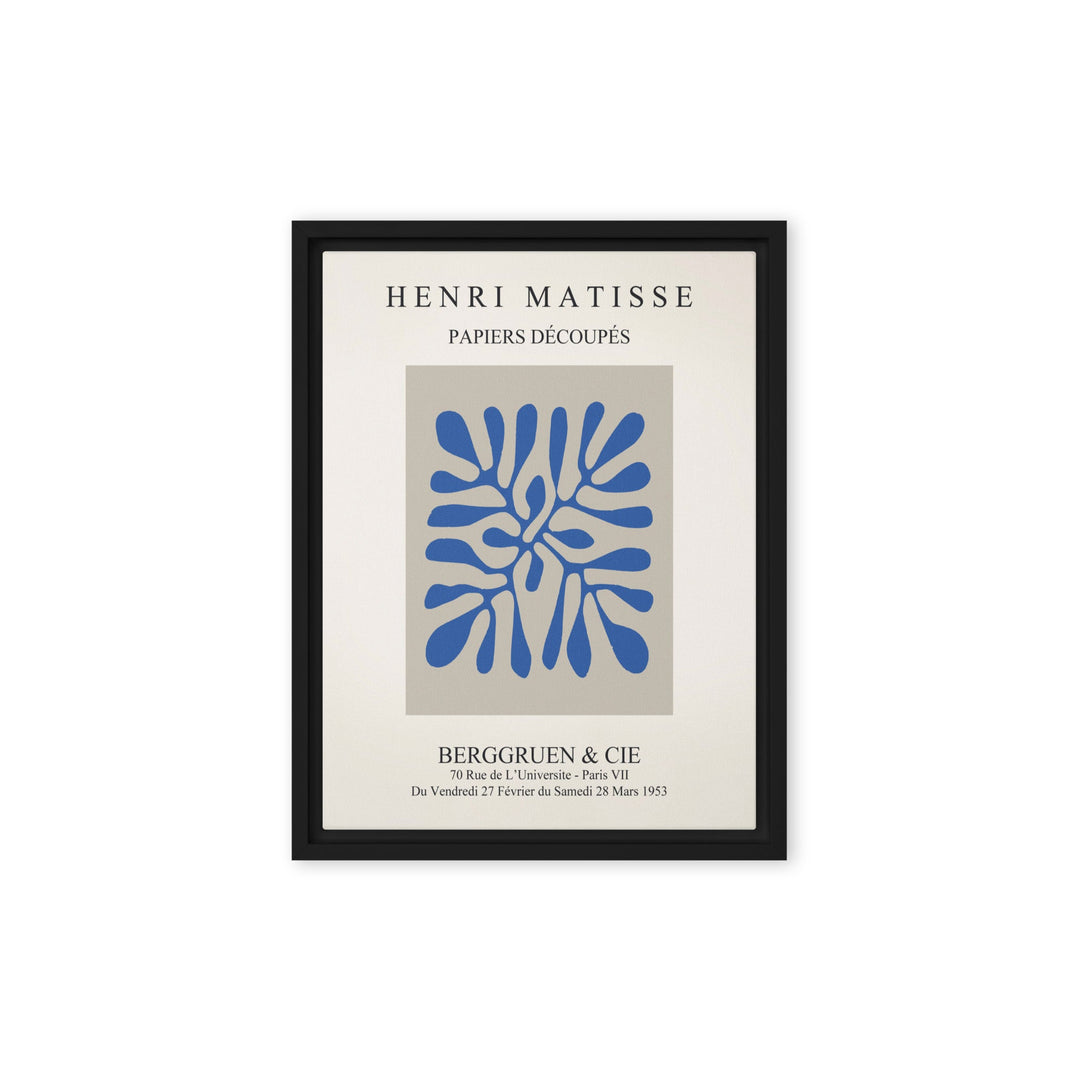 Leinwand - Henri Matisse, Papier Découpés blaue Blätter Schwarz / 31x41 cm (12″×16″) artlia