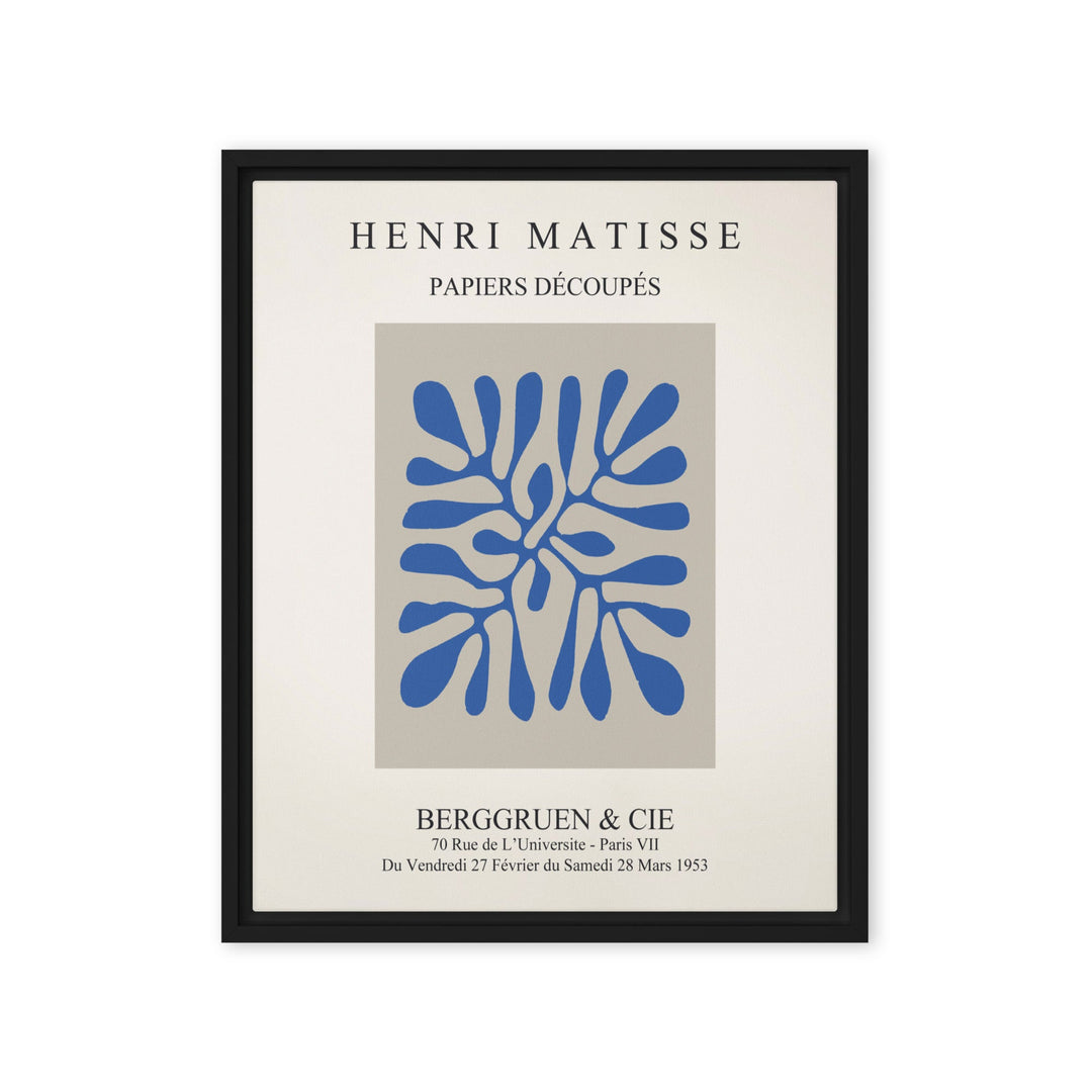 Leinwand - Henri Matisse, Papier Découpés blaue Blätter Schwarz / 41x51 cm (16″×20″) artlia