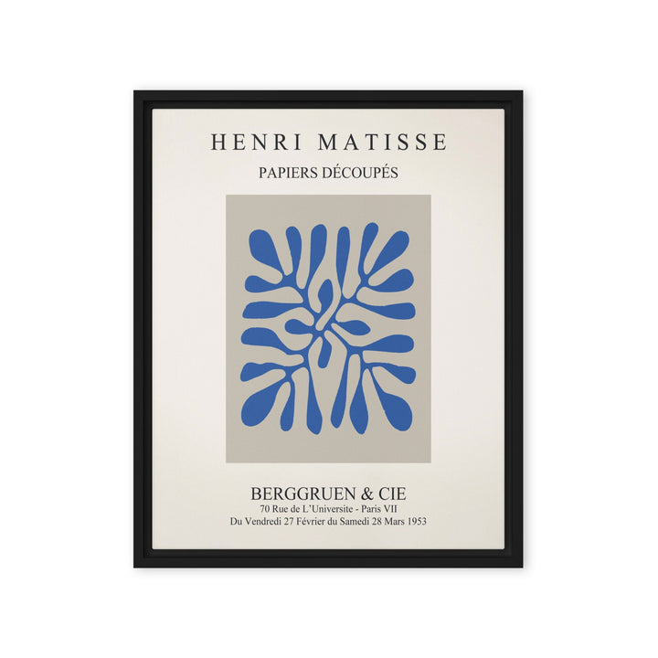 Leinwand - Henri Matisse, Papier Découpés blaue Blätter Schwarz / 41x51 cm (16″×20″) artlia