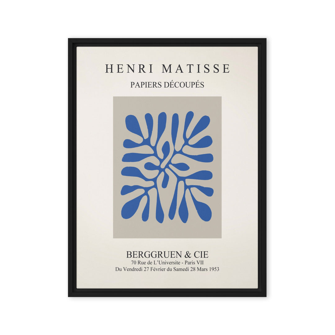 Leinwand - Henri Matisse, Papier Découpés blaue Blätter Schwarz / 46x61 cm (18″×24″) artlia