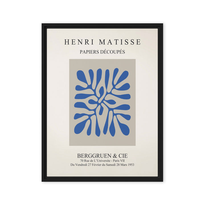 Leinwand - Henri Matisse, Papier Découpés blaue Blätter Schwarz / 46x61 cm (18″×24″) artlia