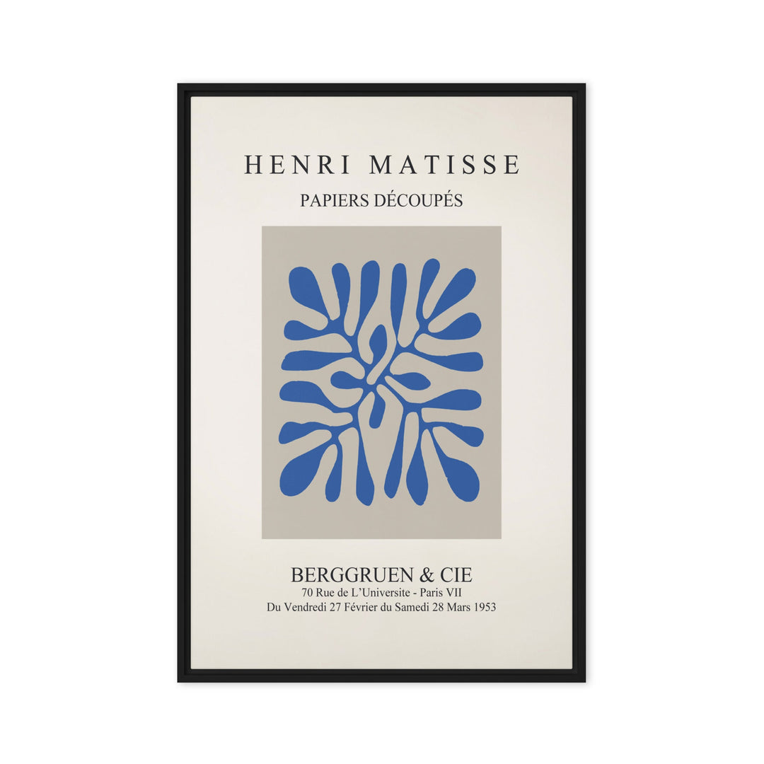 Leinwand - Henri Matisse, Papier Découpés blaue Blätter Schwarz / 61x91 cm (24″×36″) artlia