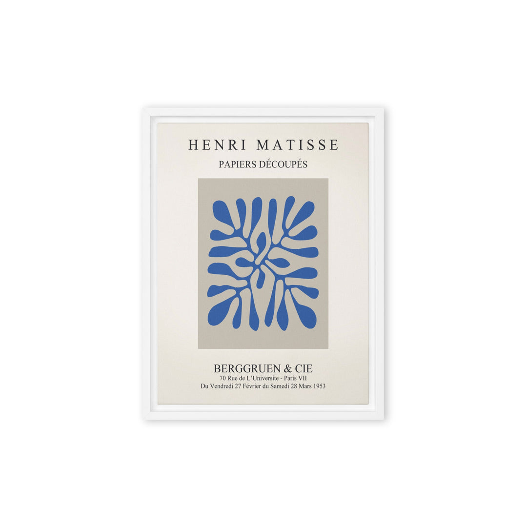 Leinwand - Henri Matisse, Papier Découpés blaue Blätter Weiß / 31x41 cm (12″×16″) artlia