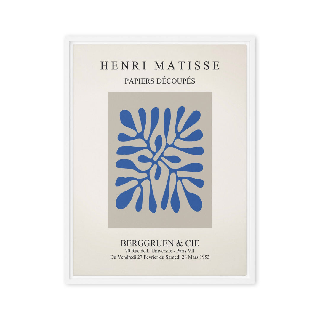 Leinwand - Henri Matisse, Papier Découpés blaue Blätter Weiß / 46x61 cm (18″×24″) artlia