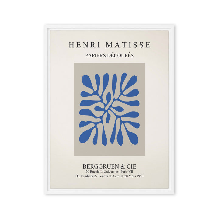 Leinwand - Henri Matisse, Papier Découpés blaue Blätter Weiß / 46x61 cm (18″×24″) artlia