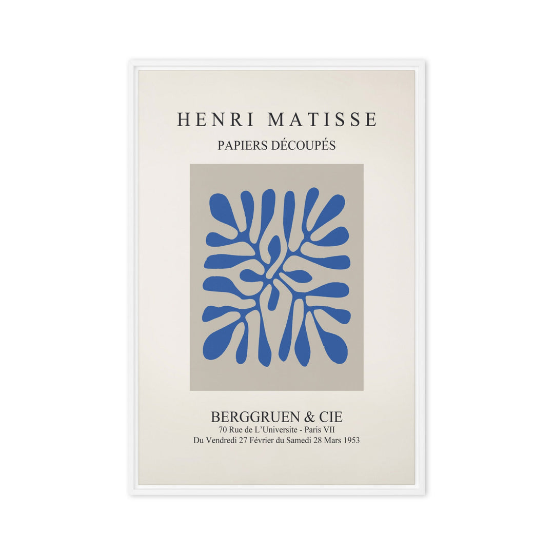 Leinwand - Henri Matisse, Papier Découpés blaue Blätter Weiß / 61x91 cm (24″×36″) artlia