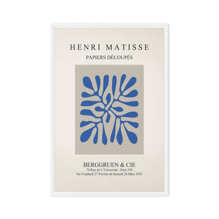 Leinwand - Henri Matisse, Papier Découpés blaue Blätter Weiß / 61x91 cm (24″×36″) artlia