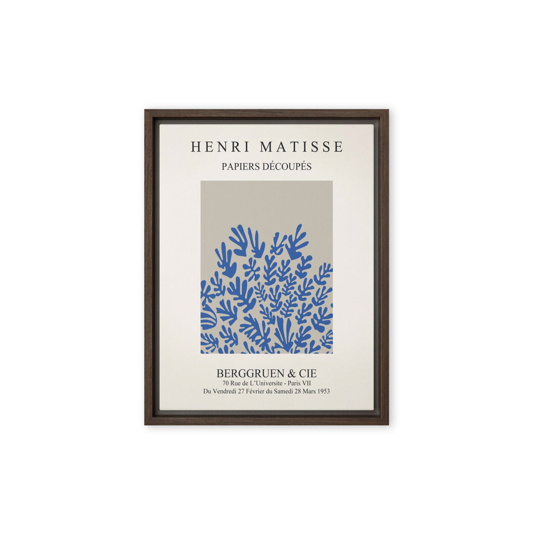 Leinwand - Henri Matisse, Papier Découpés blaue Blumen Braun / 31x41 cm (12″×16″) artlia