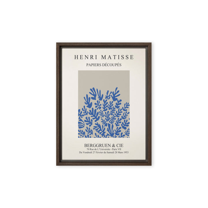 Leinwand - Henri Matisse, Papier Découpés blaue Blumen Braun / 31x41 cm (12″×16″) artlia