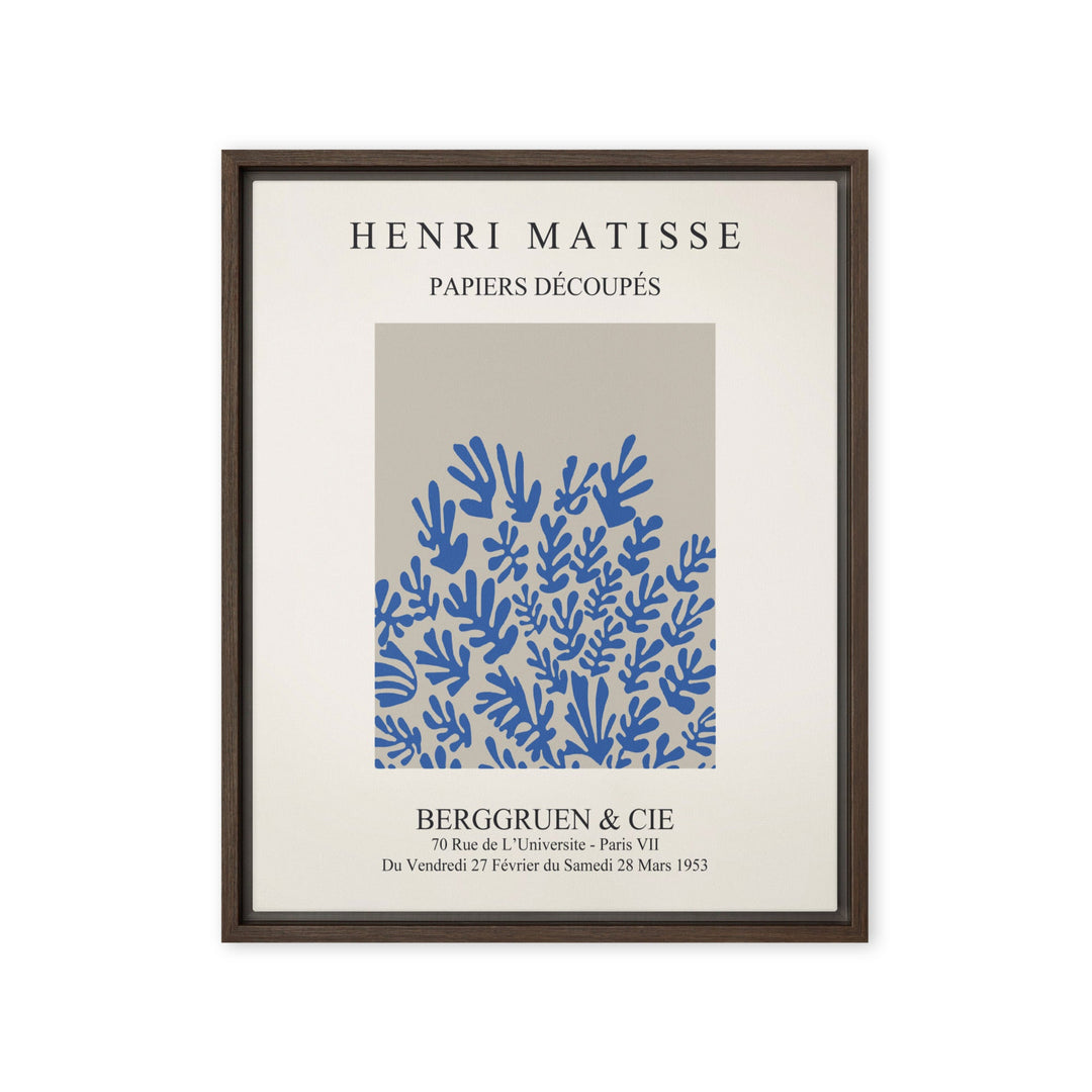 Leinwand - Henri Matisse, Papier Découpés blaue Blumen Braun / 41x51 cm (16″×20″) artlia