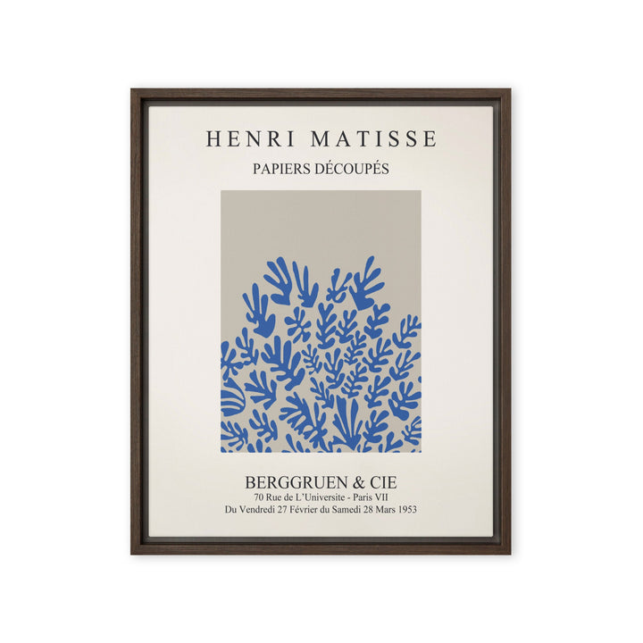 Leinwand - Henri Matisse, Papier Découpés blaue Blumen Braun / 41x51 cm (16″×20″) artlia